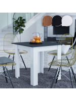 MIADOMODO jedálenský stôl pre 4 osoby, čierny, 80x80x76,5 cm