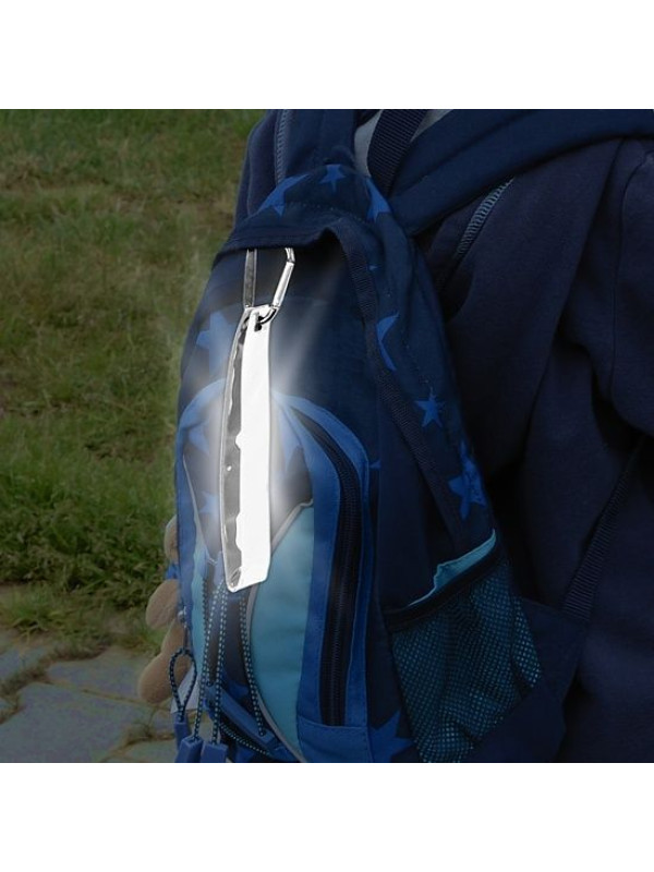 Reflexný prívesok s karabínkou, strieborný