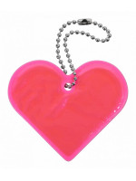 Reflexný prívesok srdce, ružový