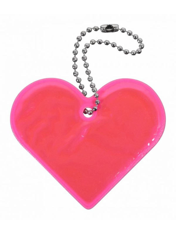 Reflexný prívesok srdce, ružový