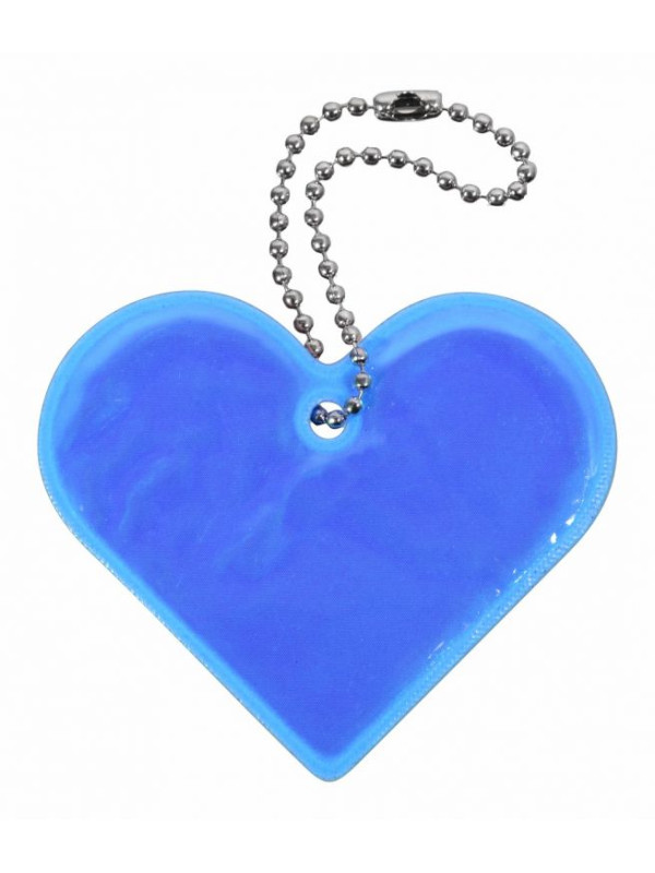 Reflexný prívesok srdce, modrý