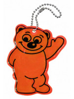 Reflexný prívesok medvedík, oranžový
