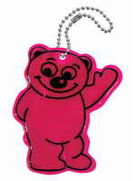 Reflexný prívesok medvedík, ružový