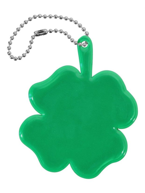 Reflexný prívesok štvorlístok, zelený