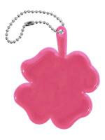 Reflexný prívesok štvorlístok, ružový