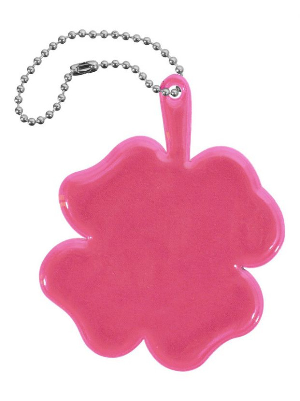 Reflexný prívesok štvorlístok, ružový
