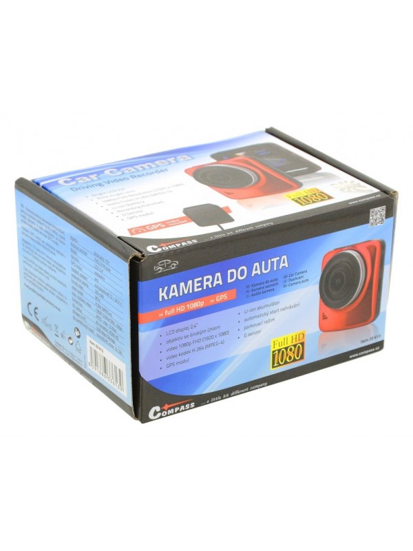 COMPASS Kamera do auta Full HD 2,4, GPS, červená