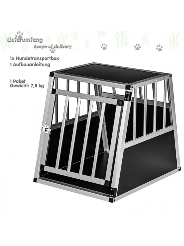 Hliníkový prepravný box pre psov, 54 × 69 × 60 cm, veľ. M