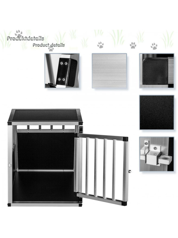 Hliníkový prepravný box pre psov, 54 × 69 × 60 cm, veľ. M