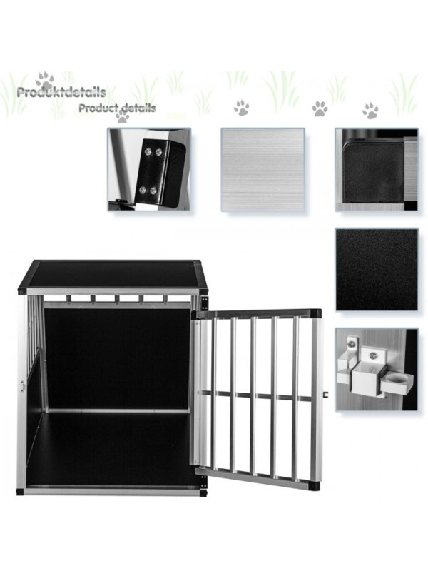 Hliníkový prepravný box pre psov, 65 × 91 × 69,5 cm, veľ. L