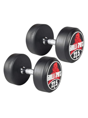 Gorilla Sports Jednoručné činky červeno/biele, 2 x 22,5 kg