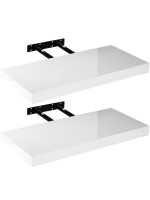 Stilista nástenná polica, sada 2 kusov, 60 cm, biely lesk