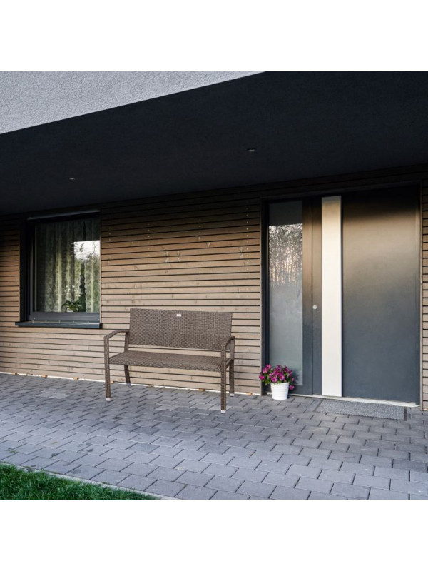 STILISTA záhradná polyratanová lavička 122 x 52 cm, čierna