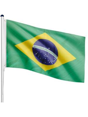 Vlajkový stožiar vrátane vlajky Brazília, 650 cm