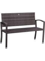 STILISTA záhradná polyratanová lavička 122 x 52 cm, sivá