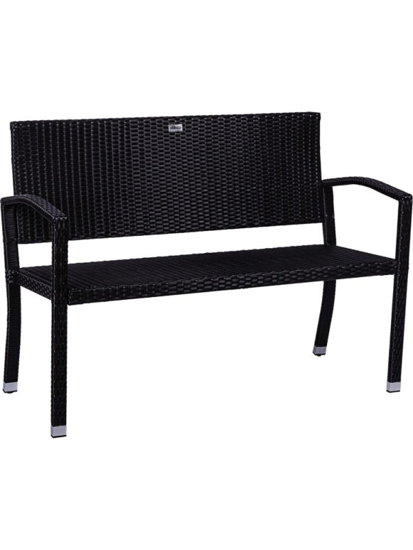 STILISTA záhradná polyratanová lavička 122 x 52 cm, čierna