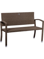 STILISTA záhradná polyratanová lavička 122 x 52 cm, krémová