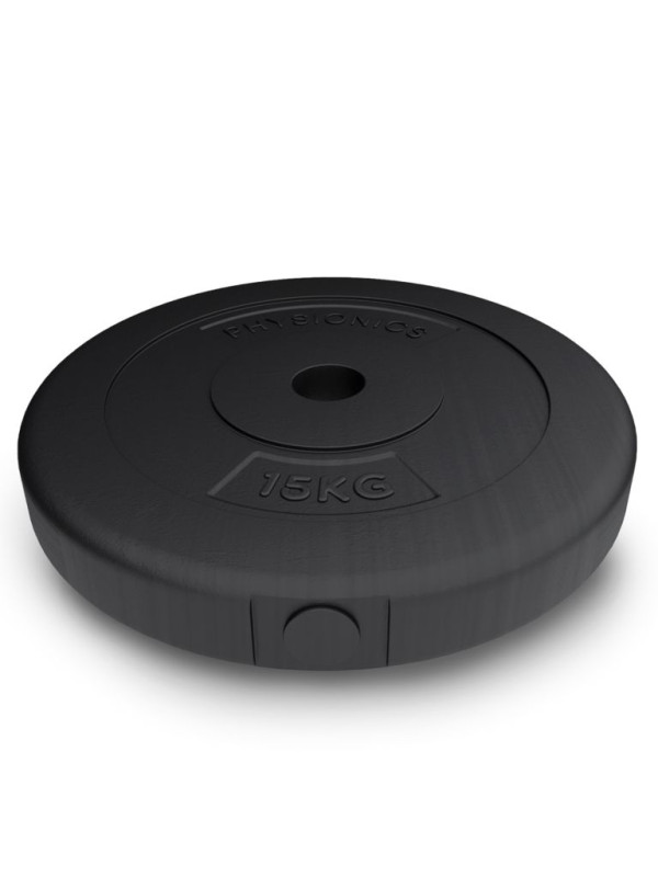 PHYSIONICS Záťažové kotúče 2 x 15 kg, 31 mm, plast, čierne