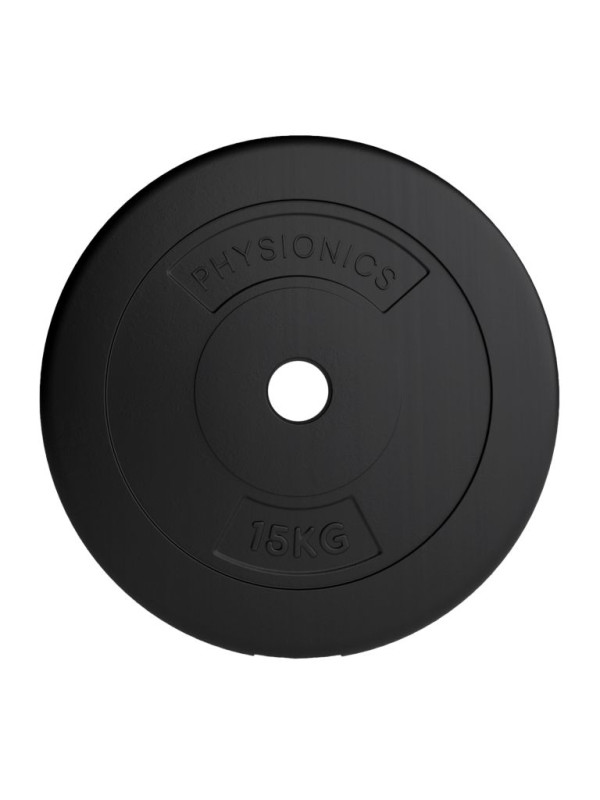 PHYSIONICS Záťažové kotúče 2 x 15 kg, 31 mm, plast, čierne
