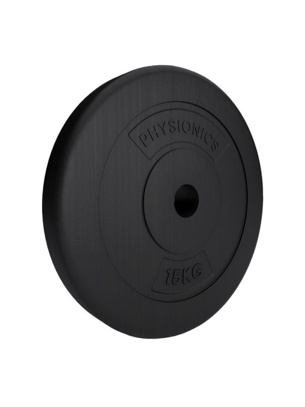 PHYSIONICS Záťažové kotúče 2 x 15 kg, 31 mm, plast, čierne