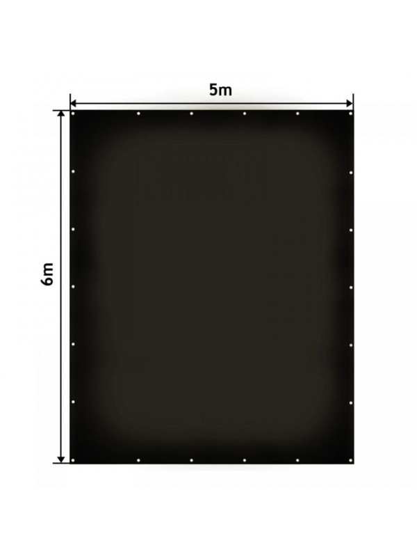 JAGO Plachta 650 g/m², hliníkové oká, čierna, 5 x 6 m