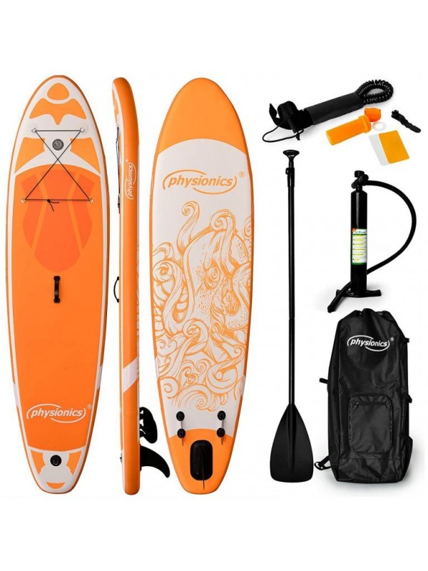 Physionics nafukovací paddleboard, 366 x 80 x 15 cm,oranžový