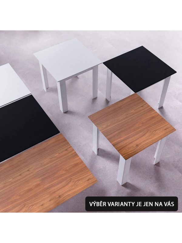 MIADOMODO jedálenský stôl pre 4 osoby, čierny, 80x80x76,5 cm