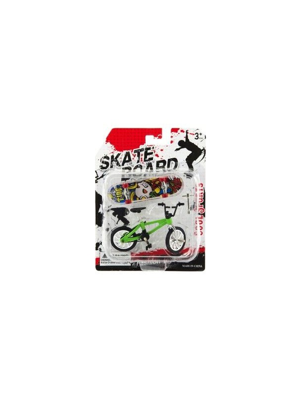 Skateboard prstový s bicyklom, plast, 10 cm