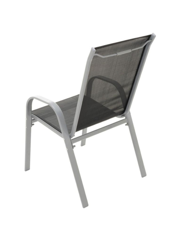 Záhradný skladací set stôl + 4 stohovateľné stoličky – čierna