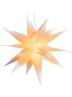 Vianočná dekorácia - hviezda s časovačom, 35 cm, biela