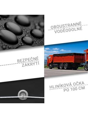 JAGO Plachta 650 g/m², hliníkové oká, čierna, 4 x 6 m