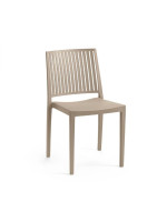 Kreslo do interiéru a exteriéru taupe, stohovateľné, 150 kg