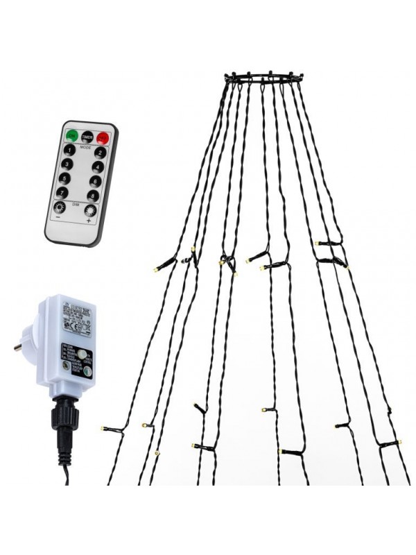 VOLTRONIC Svetelná reťaz v tvare kužeľa,360 LED,teplá biela.