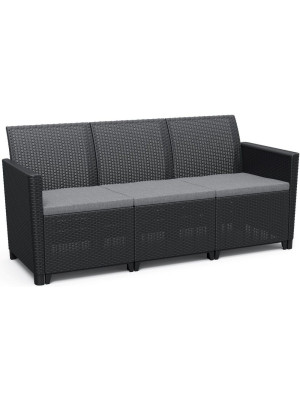Allibert Záhradná pohovka CLAIRE 3 SEATERS SOFA, grafit