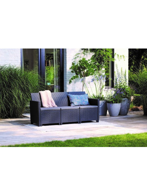 Allibert Záhradná pohovka CLAIRE 3 SEATERS SOFA, grafit