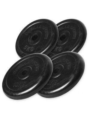 Gorillasports Sada záťažových kotúčov 30 kg, 2x5kg a 2x10kg
