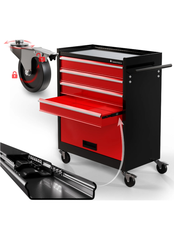 TIMBERTECH Vozík na kolieskach, 4 zásuvky s vložkami