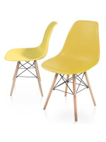 Sada stoličiek s plastovým sedadlom, 2 ks, žlté