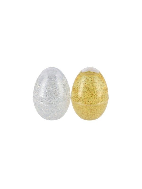 Sliz, trblietavá hmota vo vajíčku, 7 cm, 2 farby