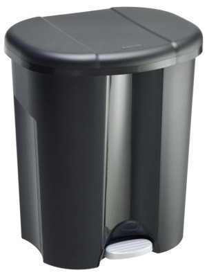TRIO Odpadkový kôš, 2 x 15 l + 1 x 10 l, plast, čierny/sivý