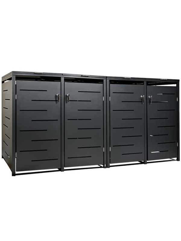 STILISTA skriňa na 4 popolnice 260 x 80 x 116 cm, antracit