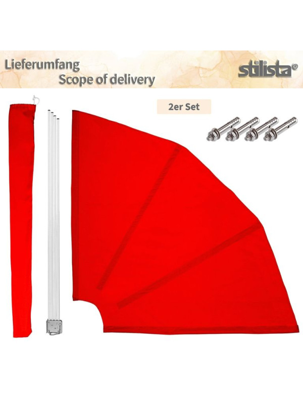 STILISTA 2 dielna balkónová zástena, 140 x 140, červená