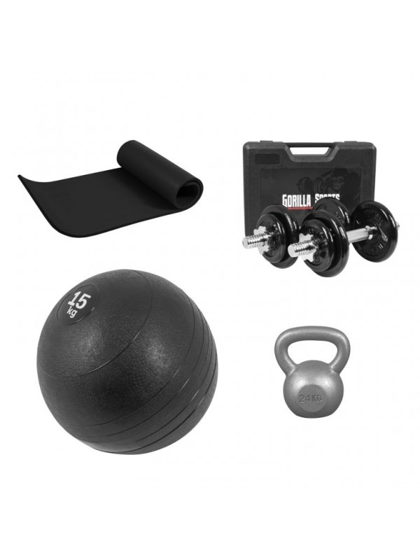 Gorilla Sports Sada pre fitness cvičenie, čierna