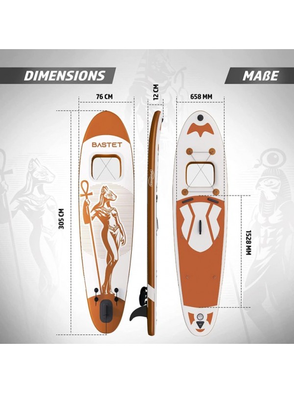 PHYSIONICS nafukovací paddleboard - bohyňa Bastet, 305 cm