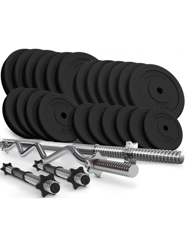 PHYSIONIC Vzpieračský set so závažím hviezdicové zámky 125kg
