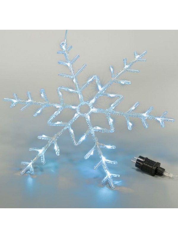 NEXOS Vianočná LED dekorácia, snehová vločka, 42 LED, 55 cm