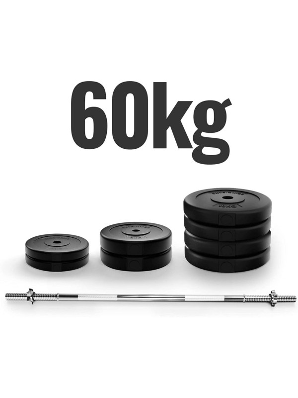 PHYSIONICS Vzpieračský set so závažím 165 cm, 60 kg