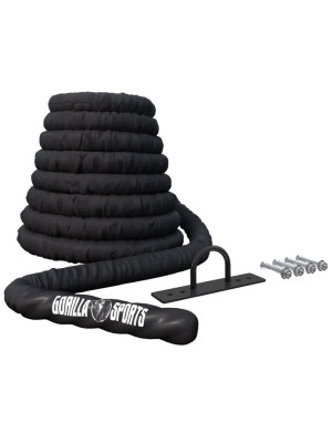 Gorilla Sports Posilňovacie lano s držiakom, 15 m x 5 cm