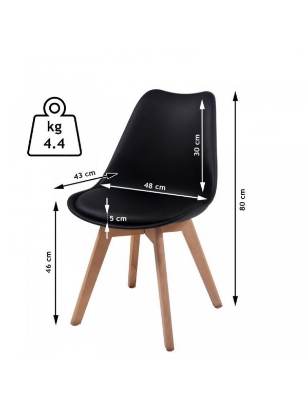 Sada stoličiek s plastovým sedadlom, 2 ks, čierne