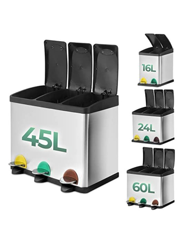 Jago odpadkový kôš na triedený odpad 45 l , nerezový